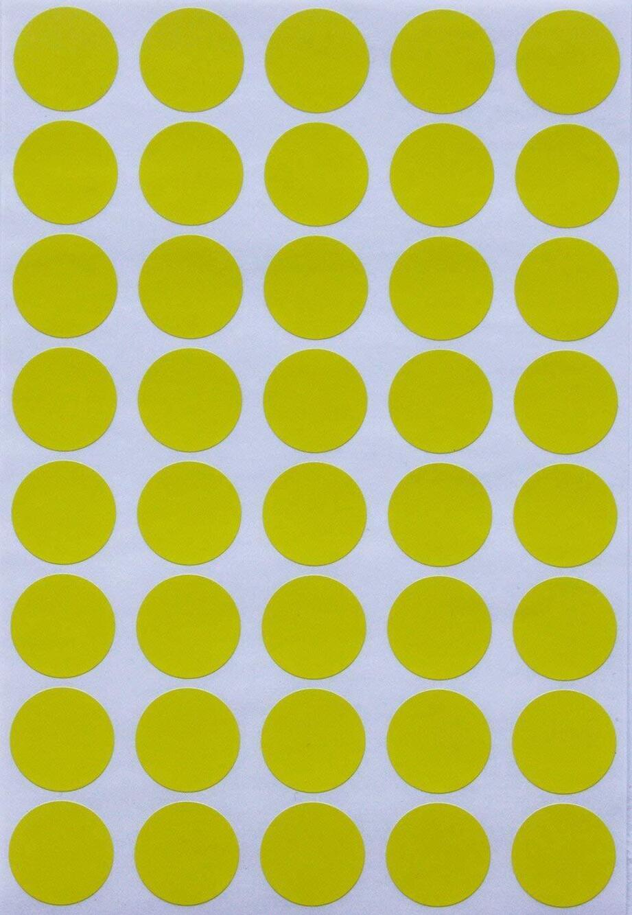 4840 Round Labels Colored Sticker dots 19mm 3/4 inch - Yellow - 600 Pack